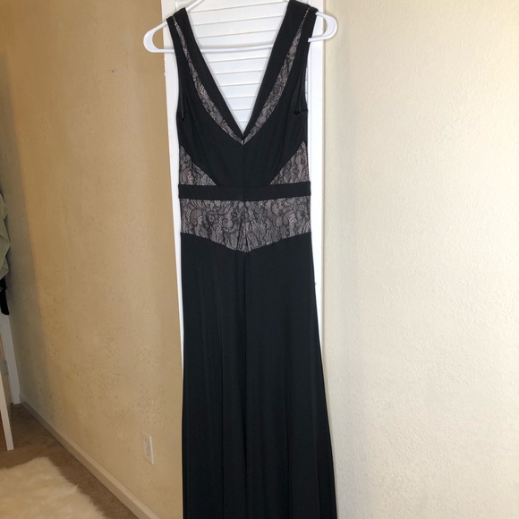 BCBG MAXAZRIA Black Evening Gown with lace inserts - Picture 3 of 5